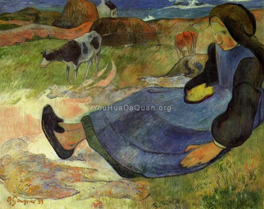 Seated Breton Girl - 保罗·高更
